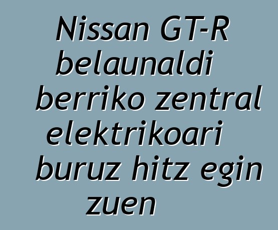 Nissan GT-R belaunaldi berriko zentral elektrikoari buruz hitz egin zuen