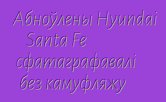 Абноўлены Hyundai Santa Fe сфатаграфавалі без камуфляжу