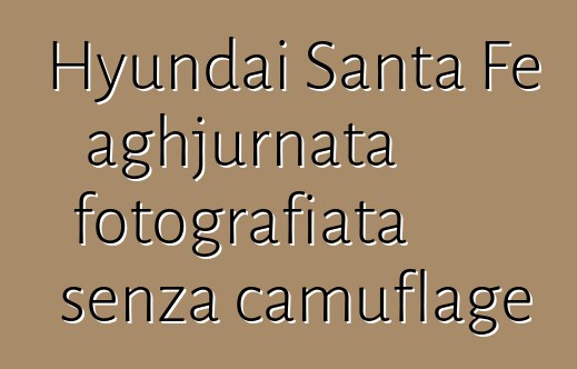 Hyundai Santa Fe aghjurnata fotografiata senza camuflage