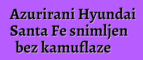 Ažurirani Hyundai Santa Fe snimljen bez kamuflaže