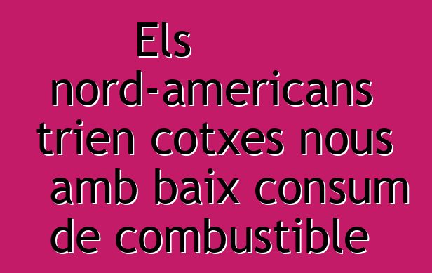 Els nord-americans trien cotxes nous amb baix consum de combustible
