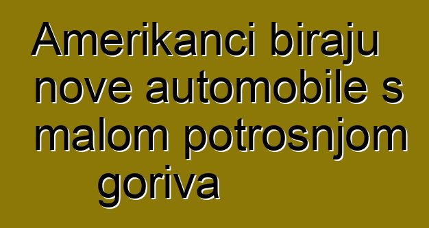 Amerikanci biraju nove automobile s malom potrošnjom goriva