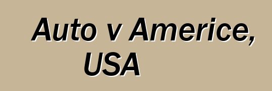 Auto v Americe, USA
