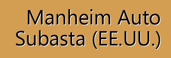 Manheim Auto Subasta (EE.UU.)