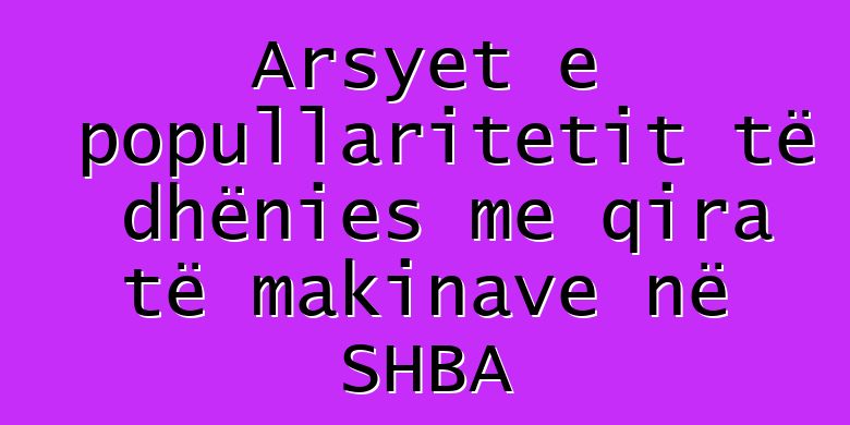 Arsyet e popullaritetit të dhënies me qira të makinave në SHBA