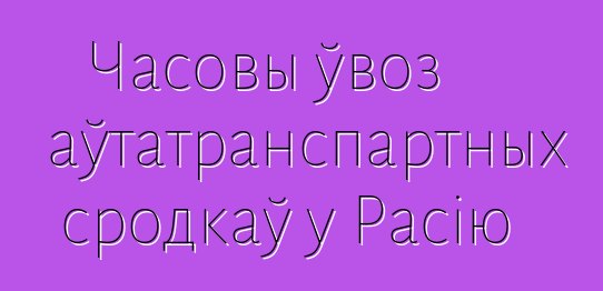 Часовы ўвоз аўтатранспартных сродкаў у Расію