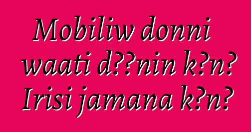 Mobiliw donni waati dɔɔnin kɔnɔ Irisi jamana kɔnɔ