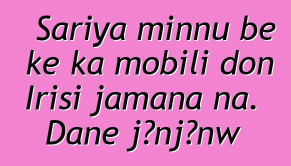 Sariya minnu bɛ kɛ ka mobili don Irisi jamana na. Daɲɛ jɔnjɔnw