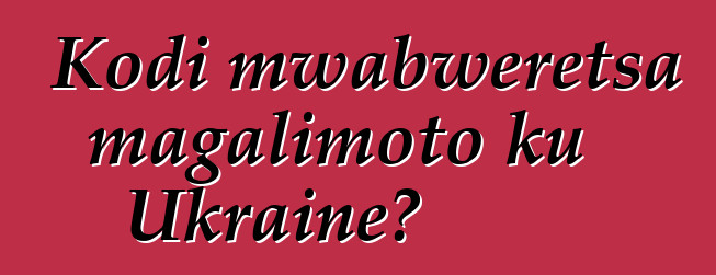 Kodi mwabweretsa magalimoto ku Ukraine?