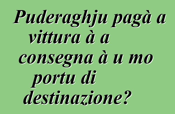 Puderaghju pagà a vittura à a consegna à u mo portu di destinazione?