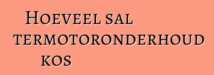 Hoeveel sal wintermotoronderhoud kos