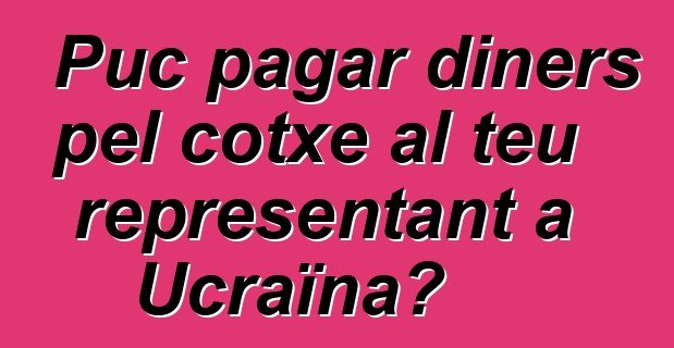 Puc pagar diners pel cotxe al teu representant a Ucraïna?