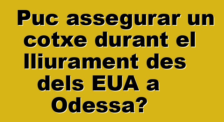 Puc assegurar un cotxe durant el lliurament des dels EUA a Odessa?