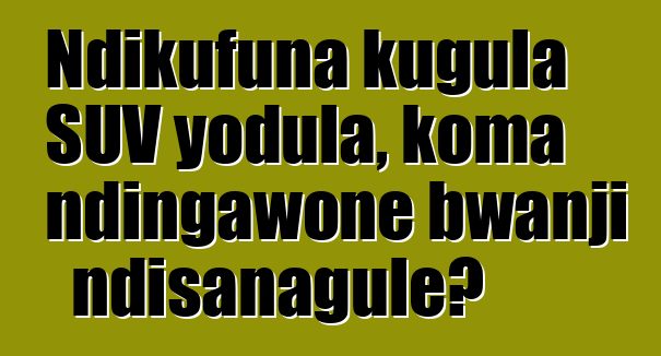 Ndikufuna kugula SUV yodula, koma ndingawone bwanji ndisanagule?
