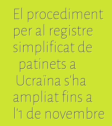 El procediment per al registre simplificat de patinets a Ucraïna s'ha ampliat fins a l'1 de novembre