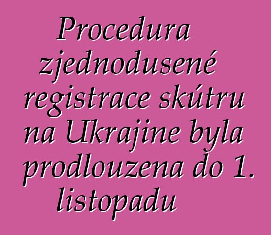 Procedura zjednodušené registrace skútrů na Ukrajině byla prodloužena do 1. listopadu