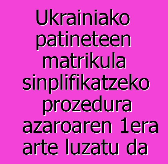 Ukrainiako patineteen matrikula sinplifikatzeko prozedura azaroaren 1era arte luzatu da
