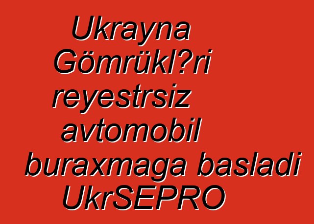 Ukrayna Gömrükləri reyestrsiz avtomobil buraxmağa başladı UkrSEPRO