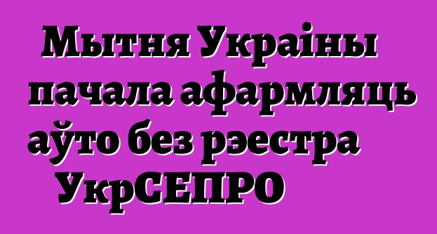 Мытня Украіны пачала афармляць аўто без рэестра УкрСЕПРО