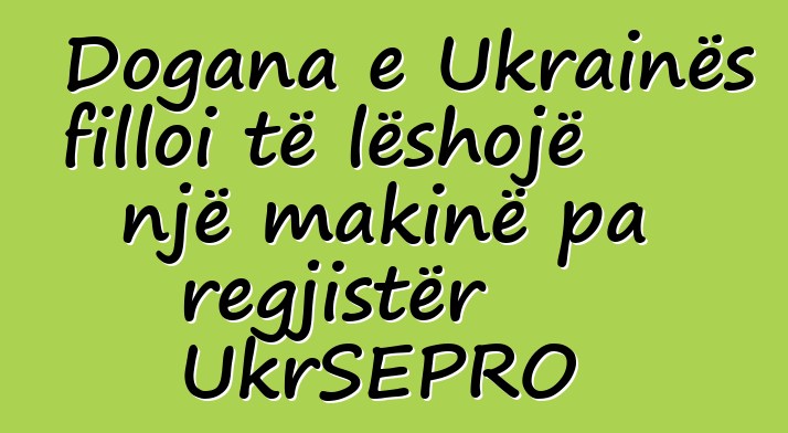Dogana e Ukrainës filloi të lëshojë një makinë pa regjistër UkrSEPRO