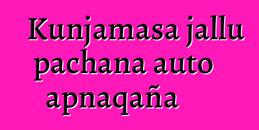 Kunjamasa jallu pachana auto apnaqaña