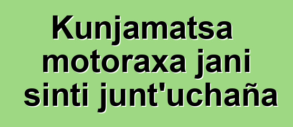 Kunjamatsa motoraxa jani sinti junt’uchaña