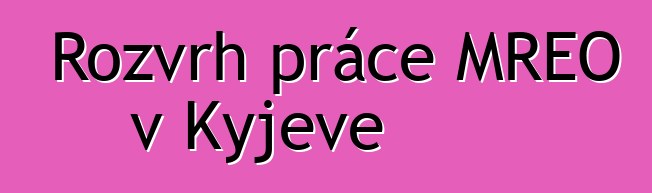 Rozvrh práce MREO v Kyjevě