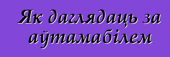 Як даглядаць за аўтамабілем