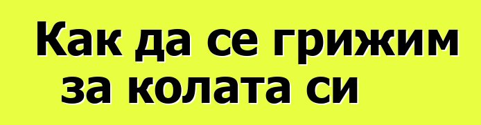 Как да се грижим за колата си