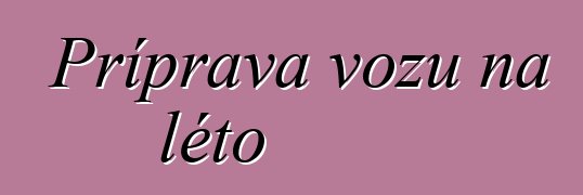 Příprava vozu na léto