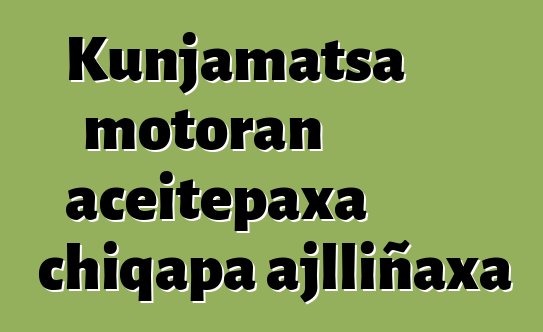 Kunjamatsa motoran aceitepaxa chiqapa ajlliñaxa