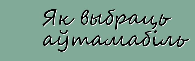 Як выбраць аўтамабіль