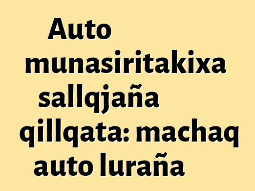 Auto munasiritakixa sallqjaña qillqata: machaq auto luraña