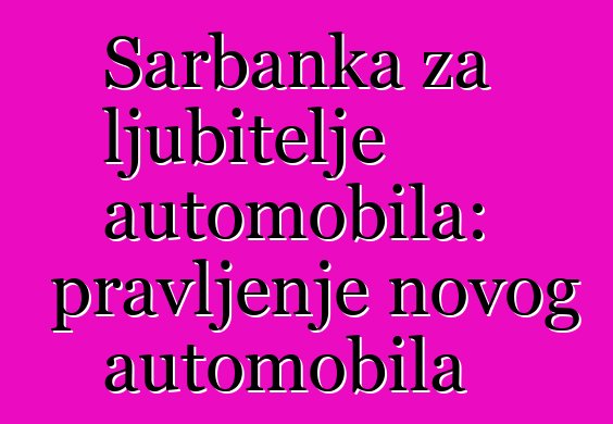 Šarbanka za ljubitelje automobila: pravljenje novog automobila