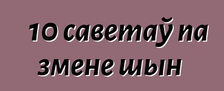 10 саветаў па змене шын