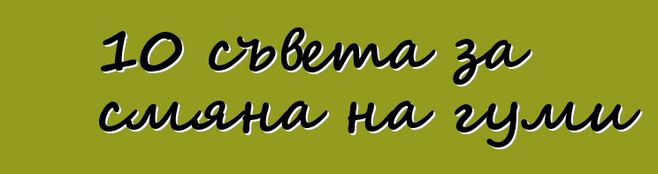 10 съвета за смяна на гуми