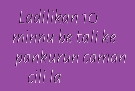 Ladilikan 10 minnu bɛ tali kɛ pankurun caman cili la