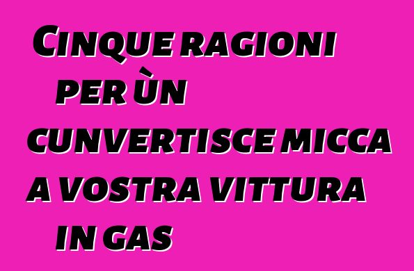 Cinque ragioni per ùn cunvertisce micca a vostra vittura in gas