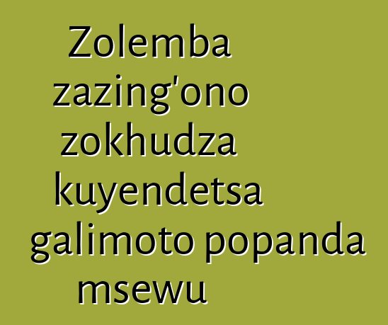 Zolemba zazing'ono zokhudza kuyendetsa galimoto popanda msewu