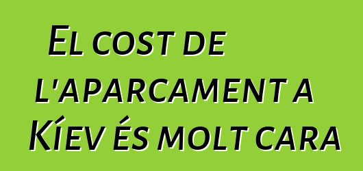 El cost de l'aparcament a Kíev és molt cara