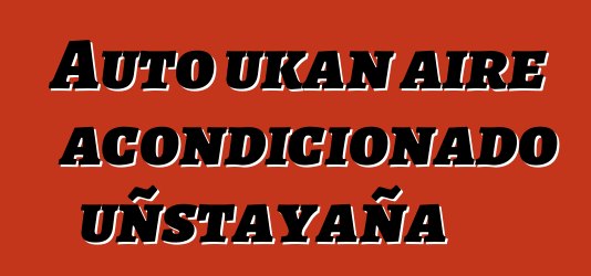 Auto ukan aire acondicionado uñstayaña
