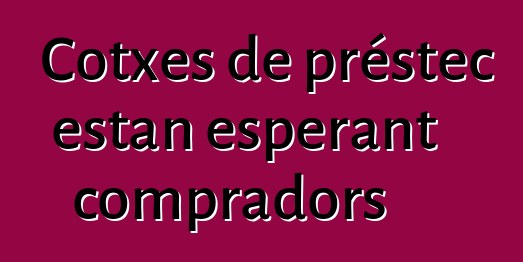 Cotxes de préstec estan esperant compradors