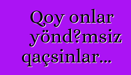 Qoy onlar yöndəmsiz qaçsınlar...