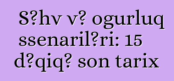 Səhv və oğurluq ssenariləri: 15 dəqiqə son tarix