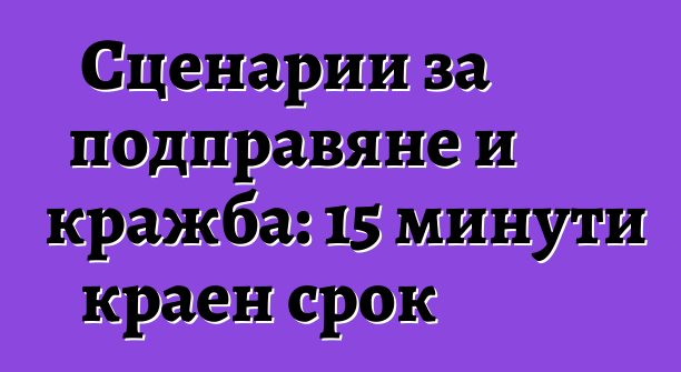 Сценарии за подправяне и кражба: 15 минути краен срок