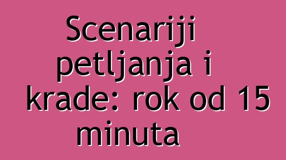 Scenariji petljanja i krađe: rok od 15 minuta