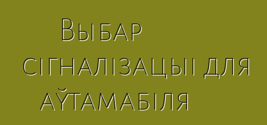 Выбар сігналізацыі для аўтамабіля