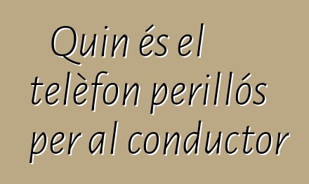 Quin és el telèfon perillós per al conductor