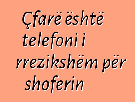 Çfarë është telefoni i rrezikshëm për shoferin
