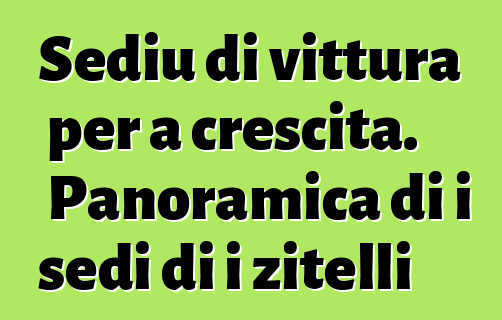 Sediu di vittura per a crescita. Panoramica di i sedi di i zitelli